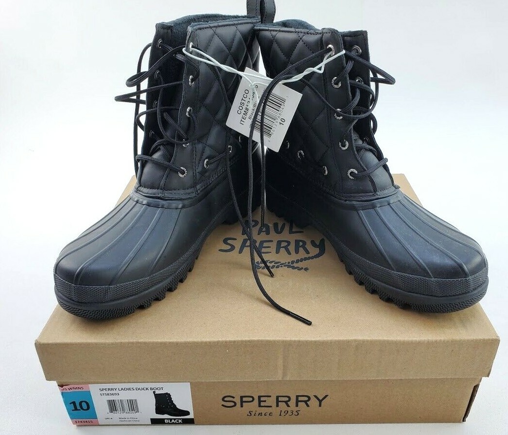 duck boots all black